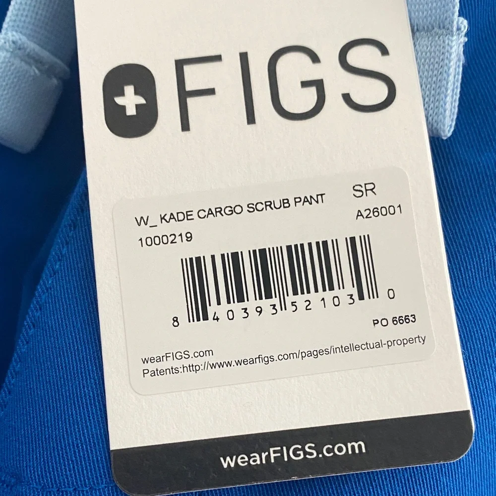 Figs Royal Blue Medical Scrub Pants - Picture 2 of 4